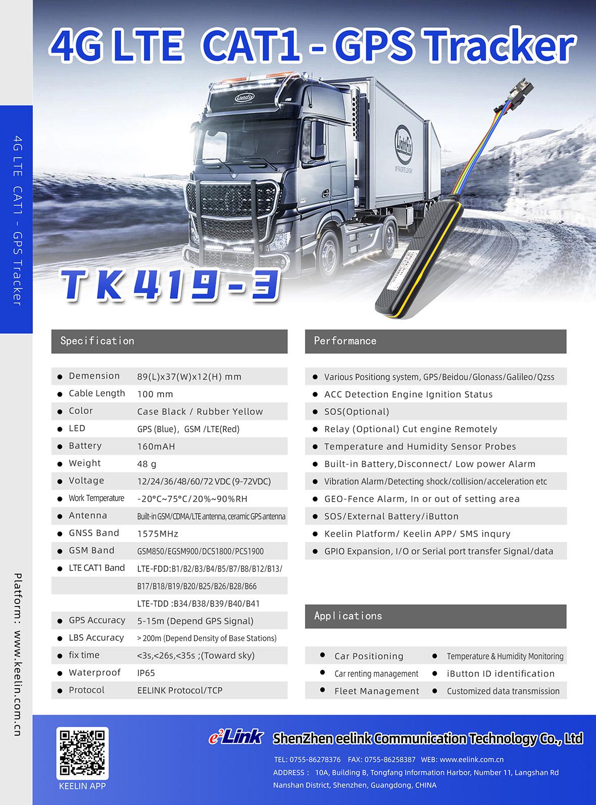 TK419-3 GPS Tracker Documents